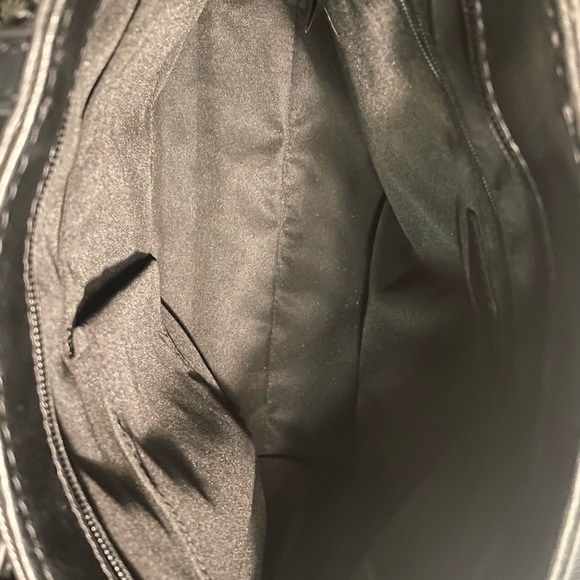 Fossil Black Multicolor Leather & Fur Bag Shoulder Strap Backpack Crossbody. - Picture 5 of 11